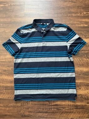 Calvin Klein Cotton 100% Blue Striped Polo
